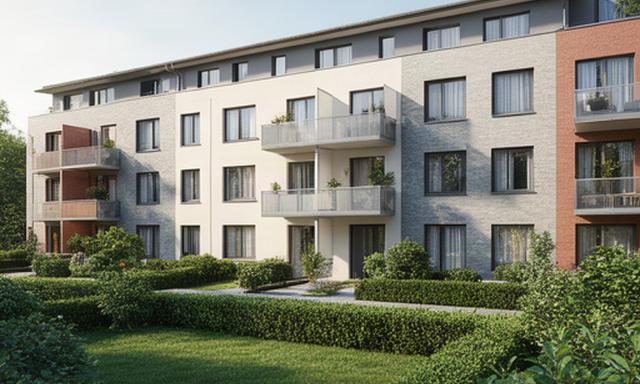 Mehrfamilienhaus mit gepflegter Fassade und begrüntem Vorgarten im Raum Duderstadt