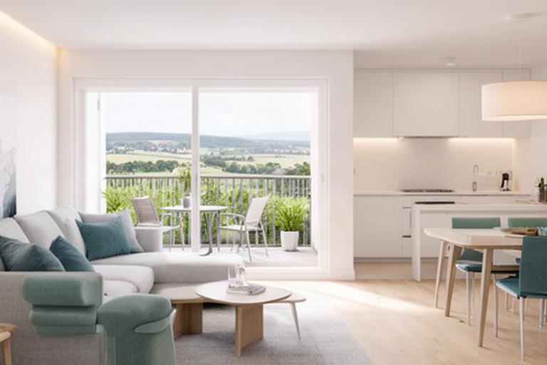 Moderne Eigentumswohnung mit Balkon und offenem Wohnbereich im Göttinger Umland